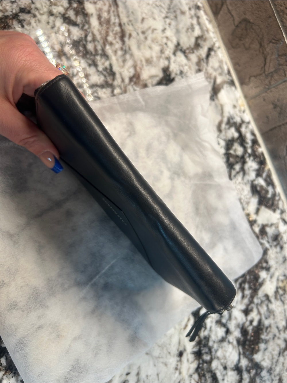 Balenciaga Black Leather Zip-Around Wallet with Envelope Flap - Picture 7 of 15